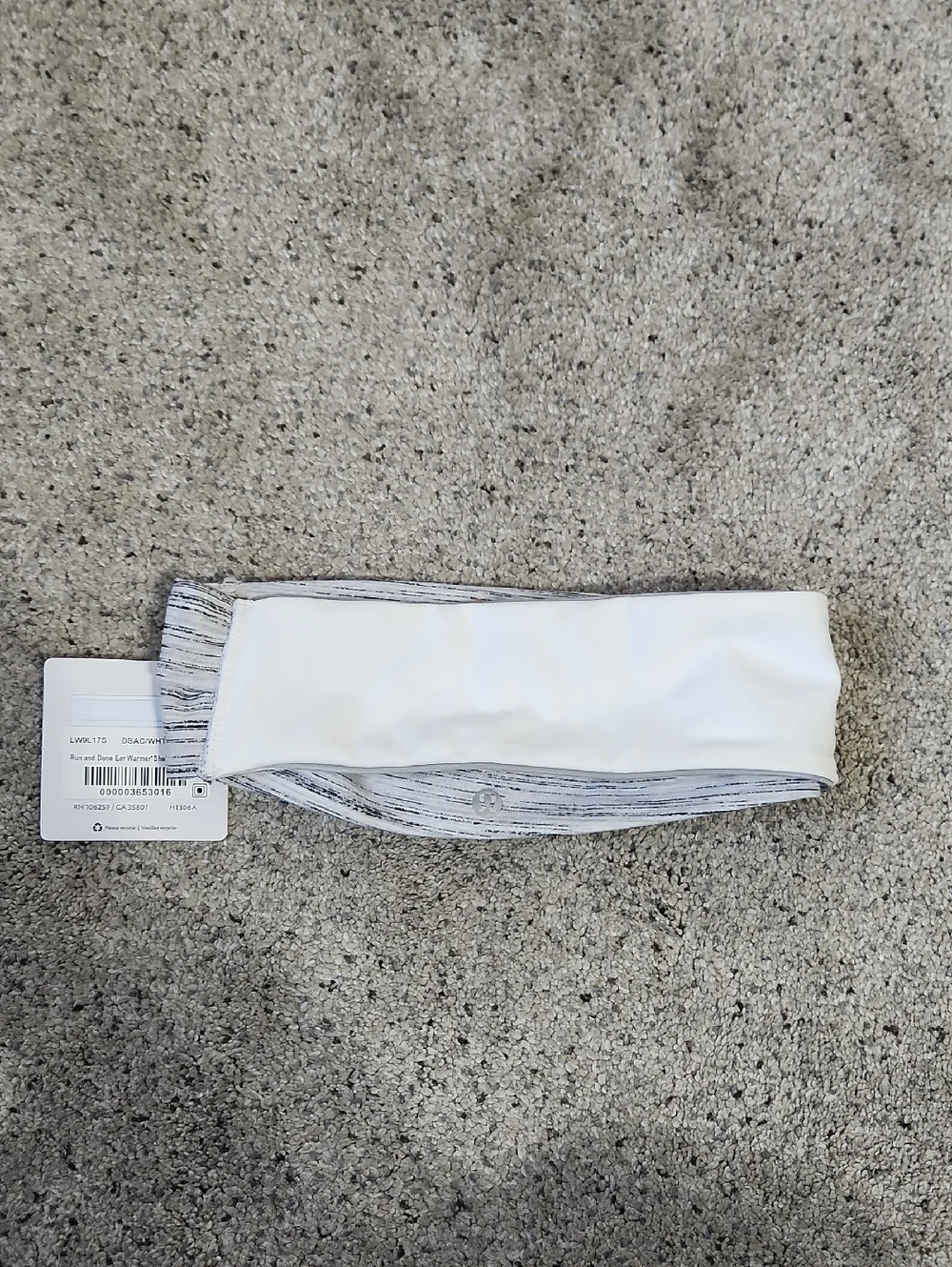 New Lululemon Run And Done Ear Warmer (Softshell) Space Dye Camo White Silver